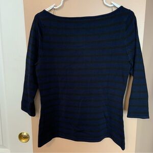 White House Black Market  Striped Long Sleeve Top